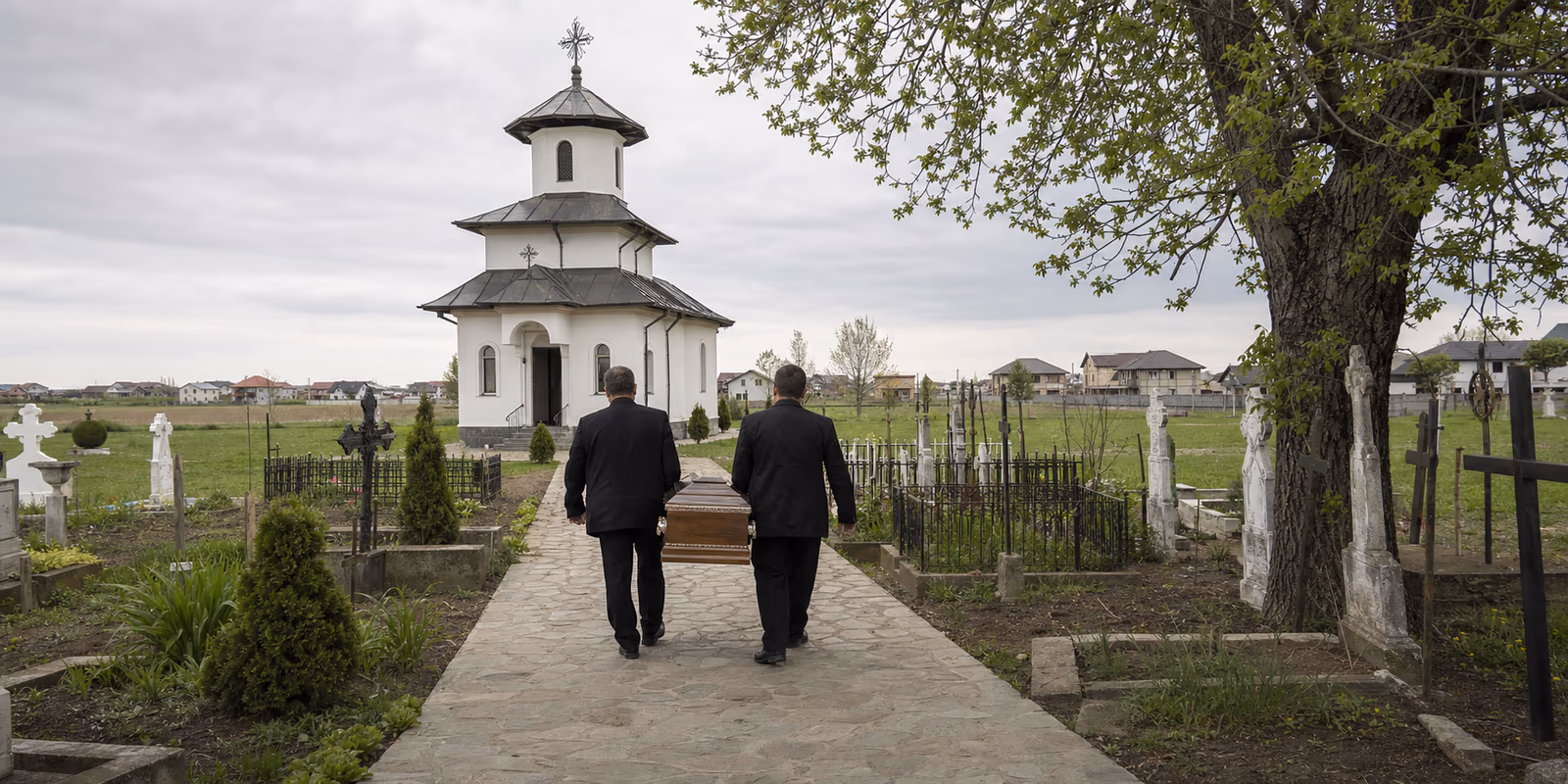 Echipă funerară în zona Domnești