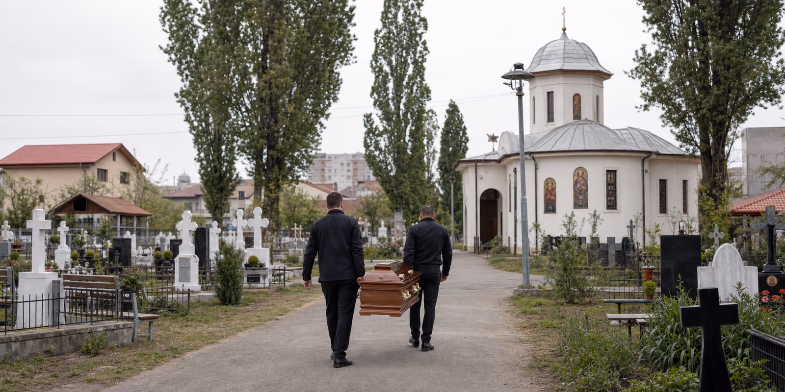 Echipă funerară în zona Pantelimon