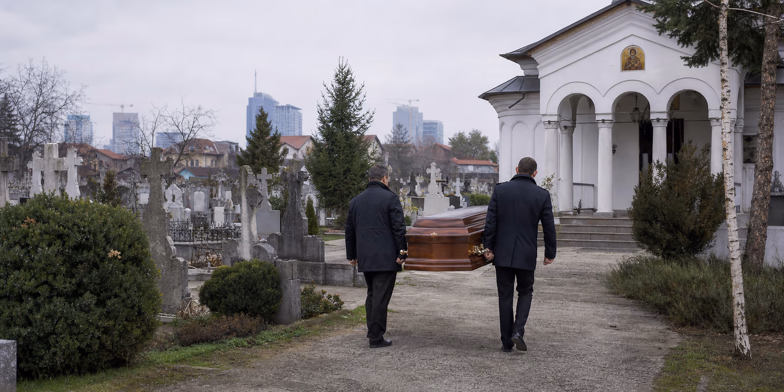 Echipă funerară în zona Voluntari