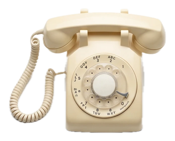 Telefon vechi, de culoare crem